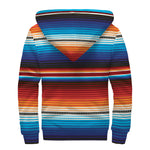 Tribal Mexican Blanket Pattern Print Sherpa Lined Zip Up Hoodie