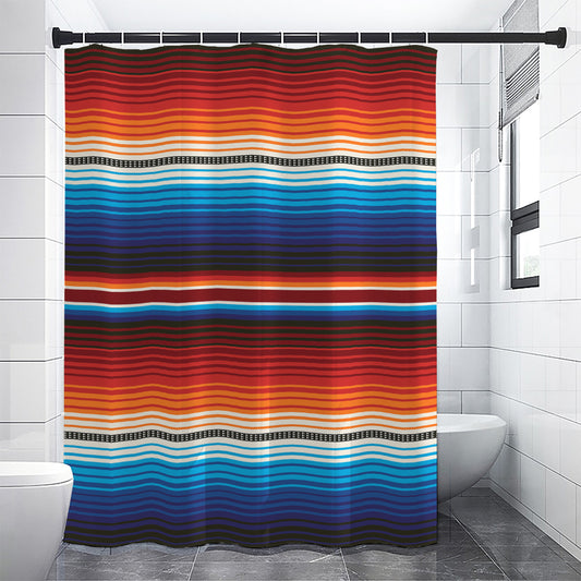 Tribal Mexican Blanket Pattern Print Shower Curtain