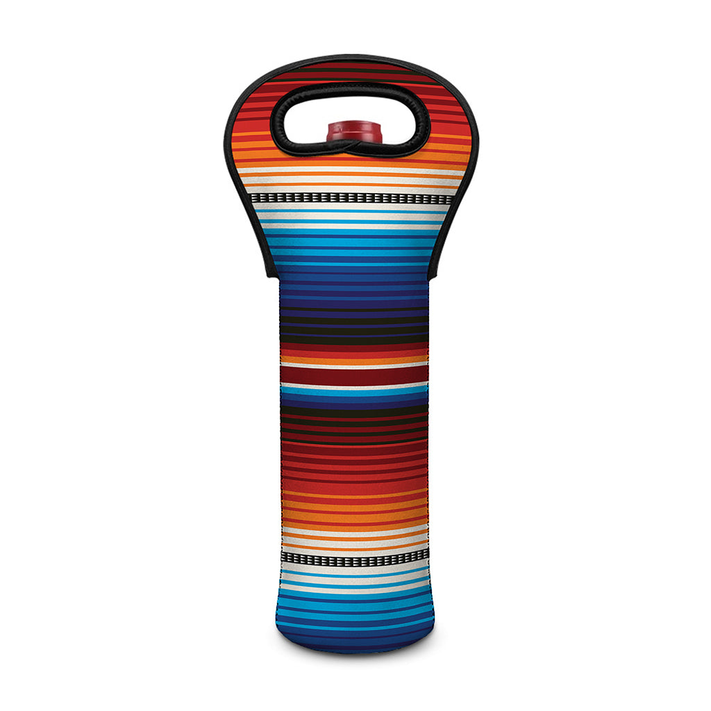 Tribal Mexican Blanket Pattern Print Single Neoprene Wine Tote