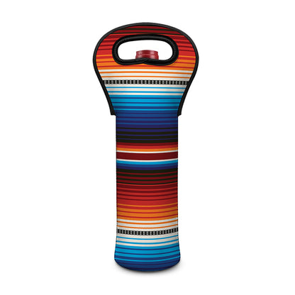 Tribal Mexican Blanket Pattern Print Single Neoprene Wine Tote
