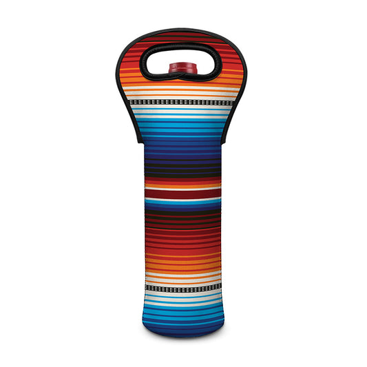 Tribal Mexican Blanket Pattern Print Single Neoprene Wine Tote