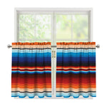 Tribal Mexican Blanket Pattern Print Tier Curtains