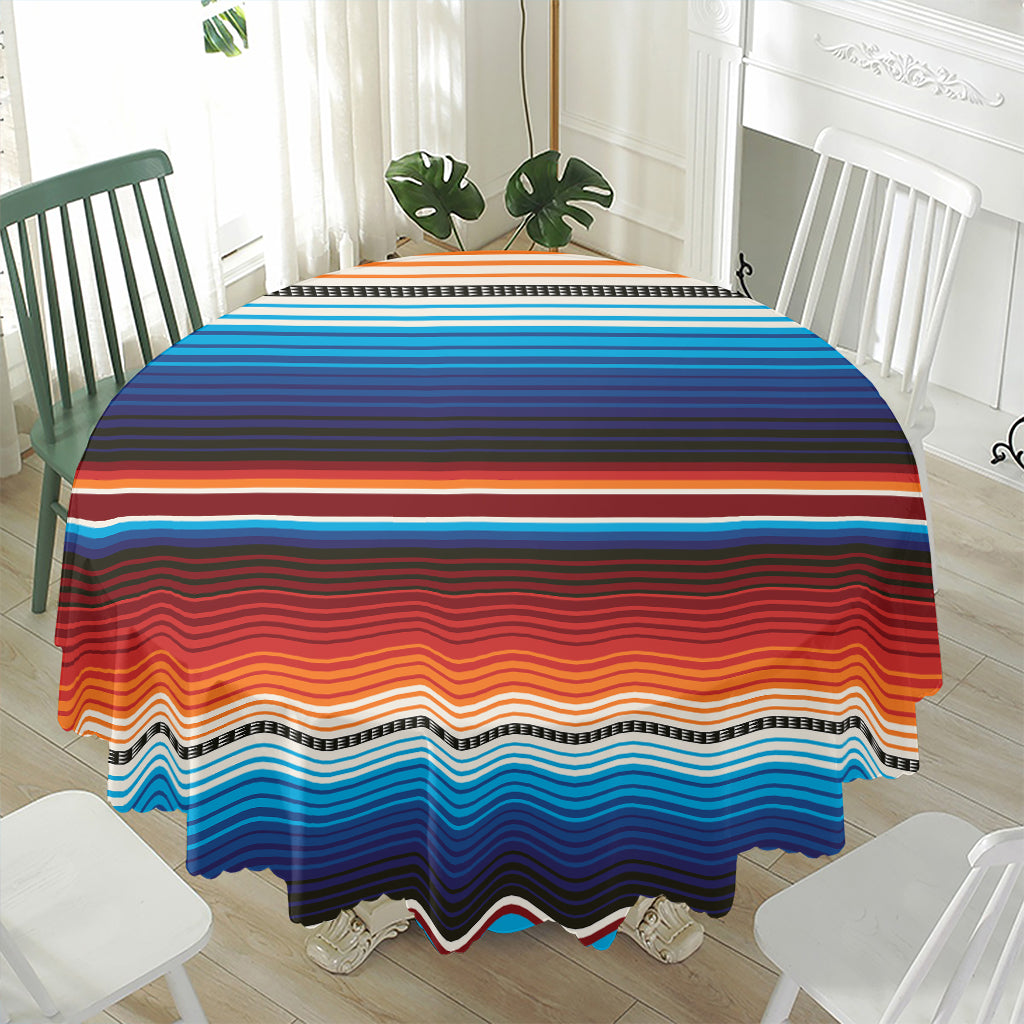Tribal Mexican Blanket Pattern Print Waterproof Round Tablecloth
