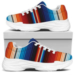 Tribal Mexican Blanket Pattern Print White Chunky Shoes