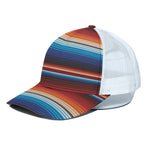 Tribal Mexican Blanket Pattern Print White Mesh Trucker Cap