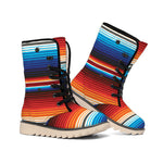 Tribal Mexican Blanket Pattern Print Winter Boots