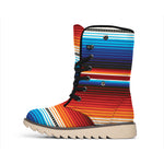 Tribal Mexican Blanket Pattern Print Winter Boots
