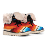 Tribal Mexican Blanket Pattern Print Winter Boots