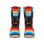 Tribal Mexican Blanket Pattern Print Winter Boots
