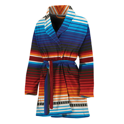 Tribal Mexican Blanket Pattern Print Women's Bathrobe