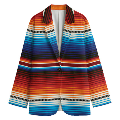 Tribal Mexican Blanket Pattern Print Women's Blazer