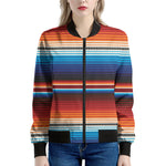 Tribal Mexican Blanket Pattern Print Women's Bomber Jacket