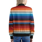 Tribal Mexican Blanket Pattern Print Women's Bomber Jacket