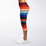 Tribal Mexican Blanket Pattern Print Women's Capri Leggings