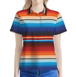 Tribal Mexican Blanket Pattern Print Women's Polo Shirt