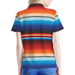 Tribal Mexican Blanket Pattern Print Women's Polo Shirt