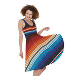 Tribal Mexican Blanket Pattern Print Women's Sleeveless Dress