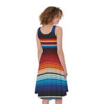 Tribal Mexican Blanket Pattern Print Women's Sleeveless Dress