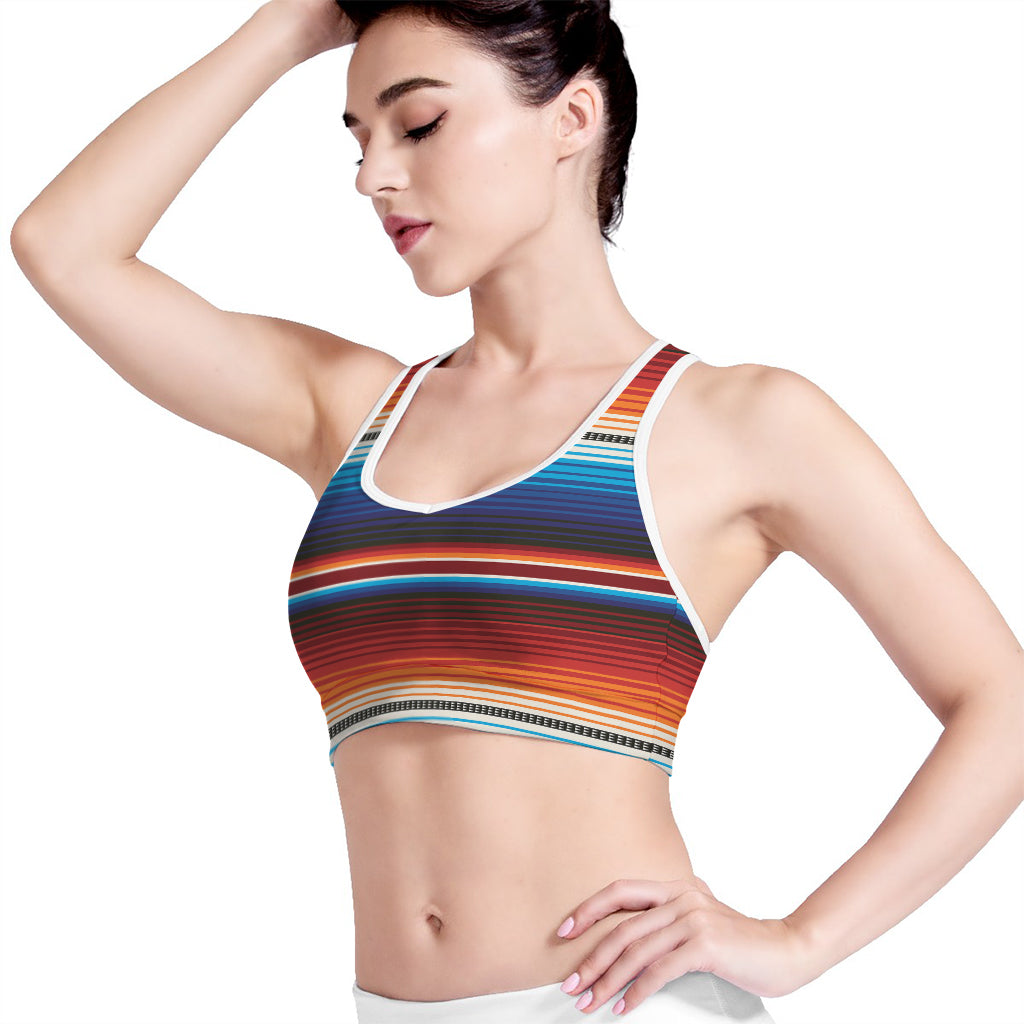 Tribal Mexican Blanket Pattern Print Women's Sports Bra