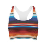 Tribal Mexican Blanket Pattern Print Women's Sports Bra