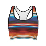 Tribal Mexican Blanket Pattern Print Women's Sports Bra