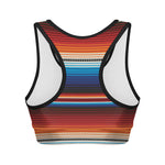 Tribal Mexican Blanket Pattern Print Women's Sports Bra