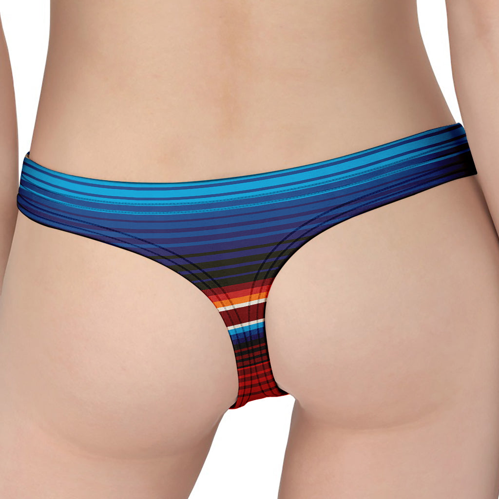 Tribal Mexican Blanket Pattern Print Women's Thong