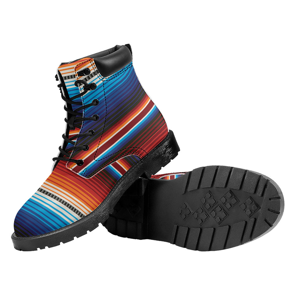 Tribal Mexican Blanket Pattern Print Work Boots