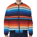 Tribal Mexican Blanket Pattern Print Zip Sleeve Bomber Jacket