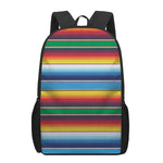 Tribal Mexican Blanket Stripe Print 17 Inch Backpack