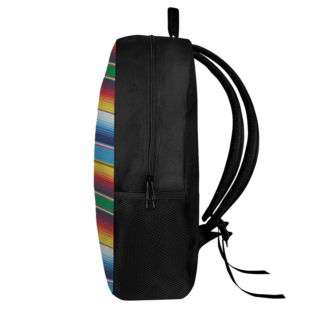 Tribal Mexican Blanket Stripe Print 17 Inch Backpack