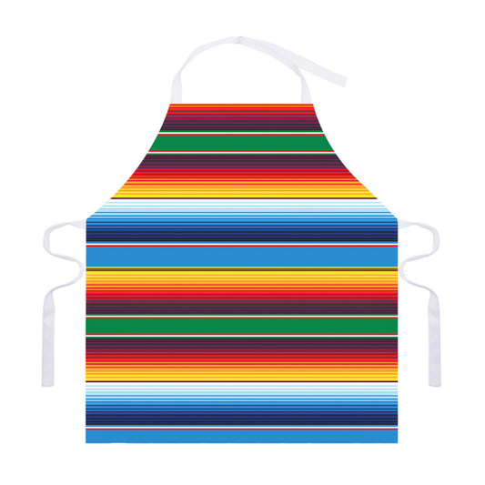 Tribal Mexican Blanket Stripe Print Adjustable Apron