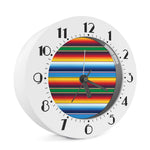 Tribal Mexican Blanket Stripe Print Alarm Clock