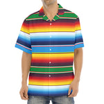 Tribal Mexican Blanket Stripe Print Aloha Shirt