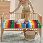 Tribal Mexican Blanket Stripe Print Baby Crib Sheet