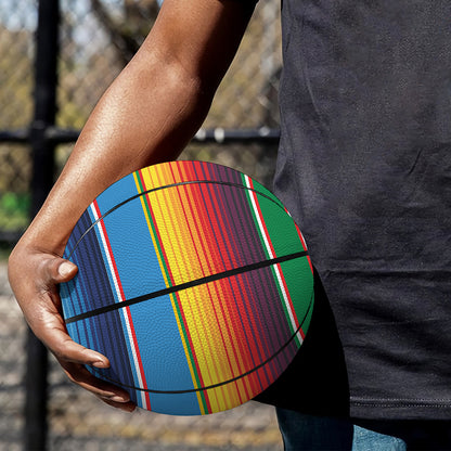 Tribal Mexican Blanket Stripe Print Basketball