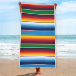 Tribal Mexican Blanket Stripe Print Beach Towel