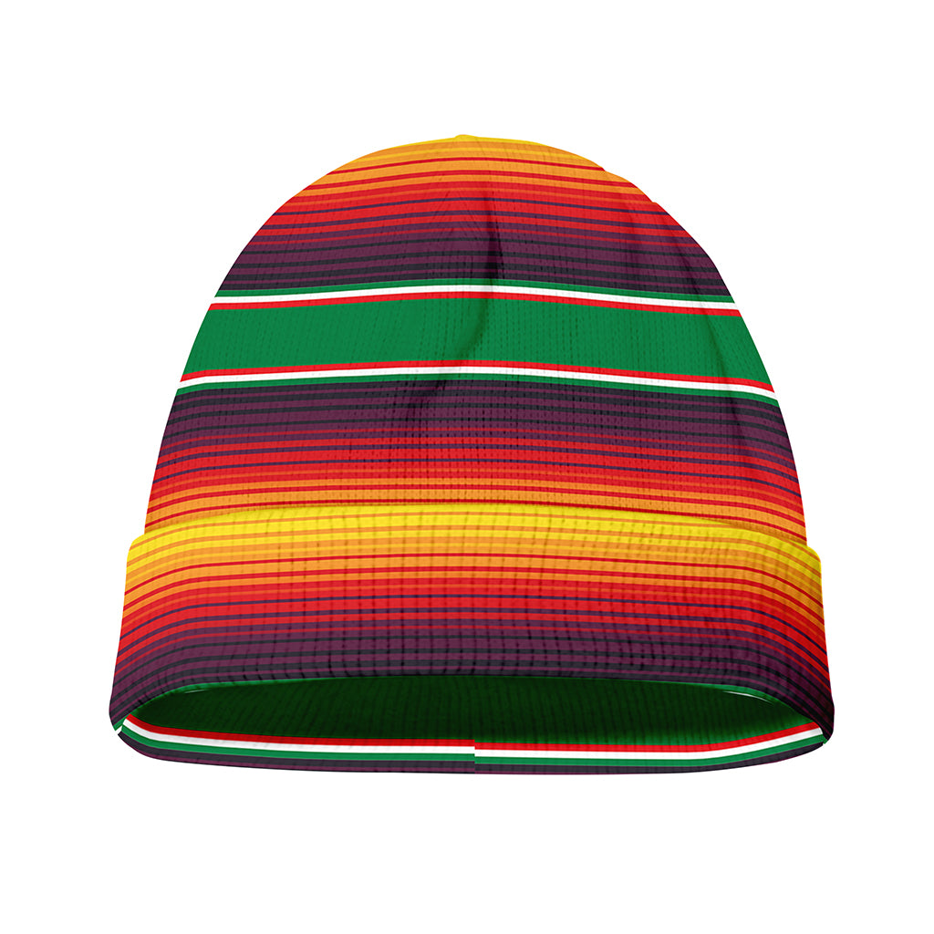 Tribal Mexican Blanket Stripe Print Beanie