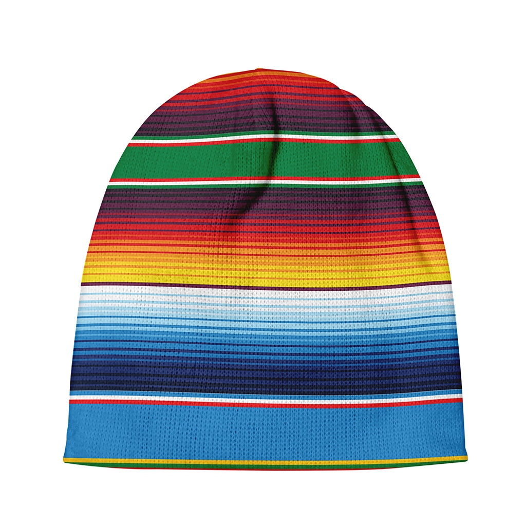 Tribal Mexican Blanket Stripe Print Beanie