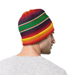 Tribal Mexican Blanket Stripe Print Beanie