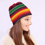 Tribal Mexican Blanket Stripe Print Beanie