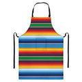 Tribal Mexican Blanket Stripe Print Bib Apron With Pocket