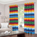 Tribal Mexican Blanket Stripe Print Dimout Grommet Curtains