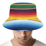 Tribal Mexican Blanket Stripe Print Bucket Hat