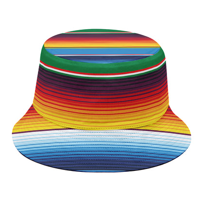 Tribal Mexican Blanket Stripe Print Bucket Hat