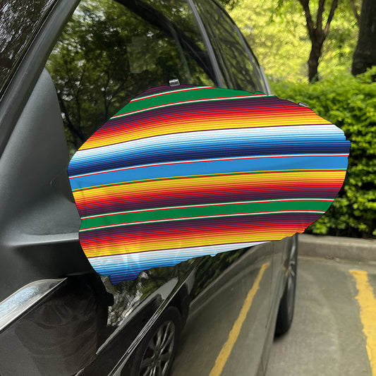 Tribal Mexican Blanket Stripe Print Car Side Mirror Covers