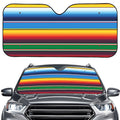 Tribal Mexican Blanket Stripe Print Car Windshield Sun Shade