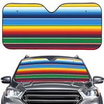 Tribal Mexican Blanket Stripe Print Car Windshield Sun Shade