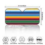 Tribal Mexican Blanket Stripe Print Car Windshield Sun Shade