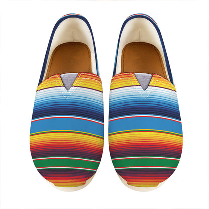 Tribal Mexican Blanket Stripe Print Casual Shoes